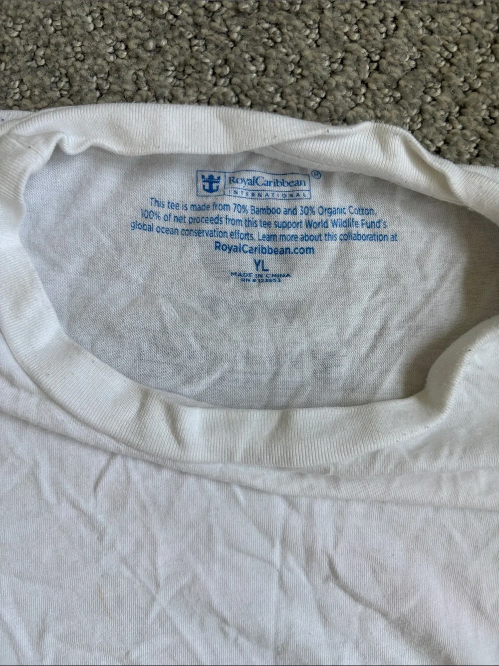 White Short-Sleeve Tee with Blue Turtle Graphic
